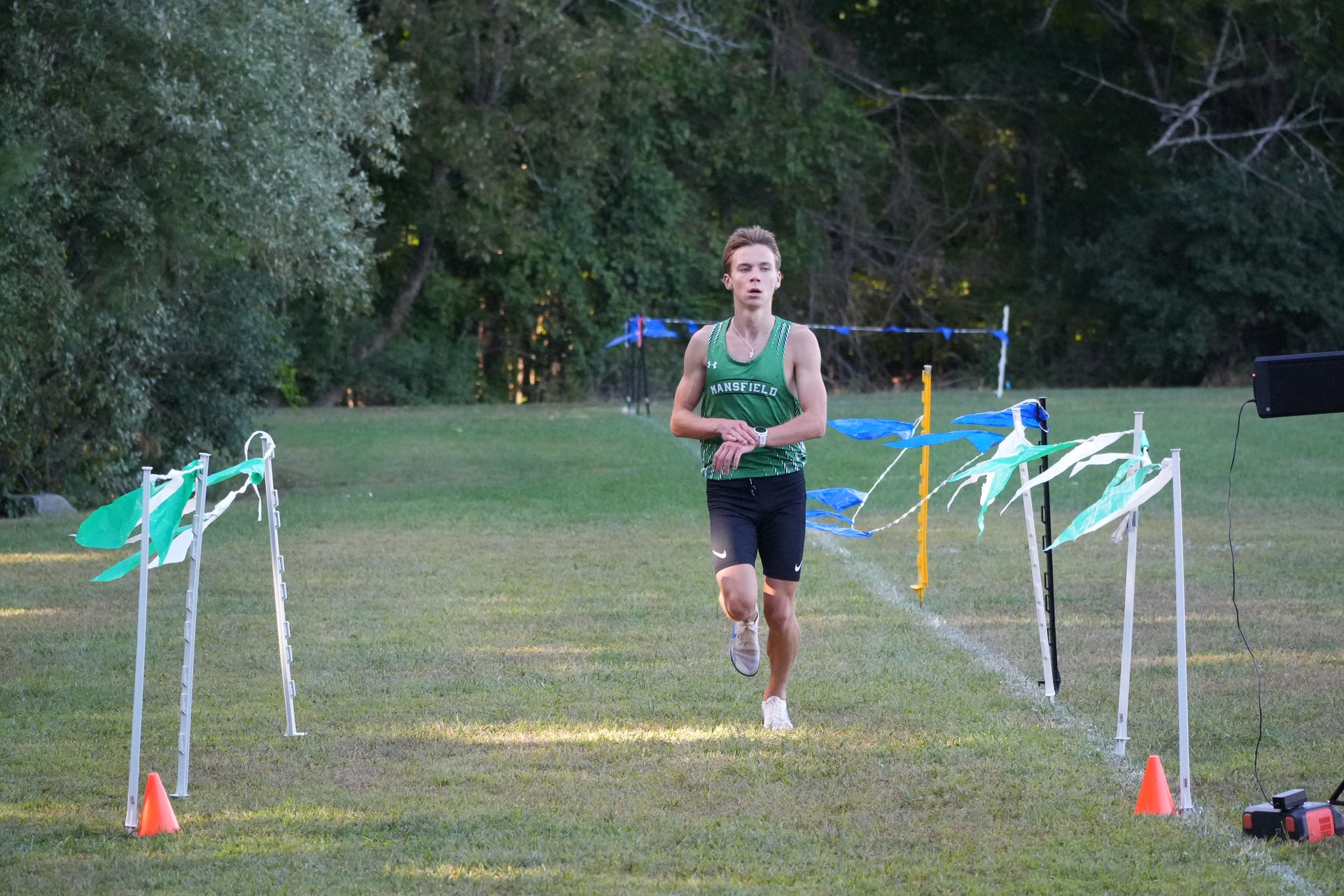 A Mansfield runner approaches the finish.